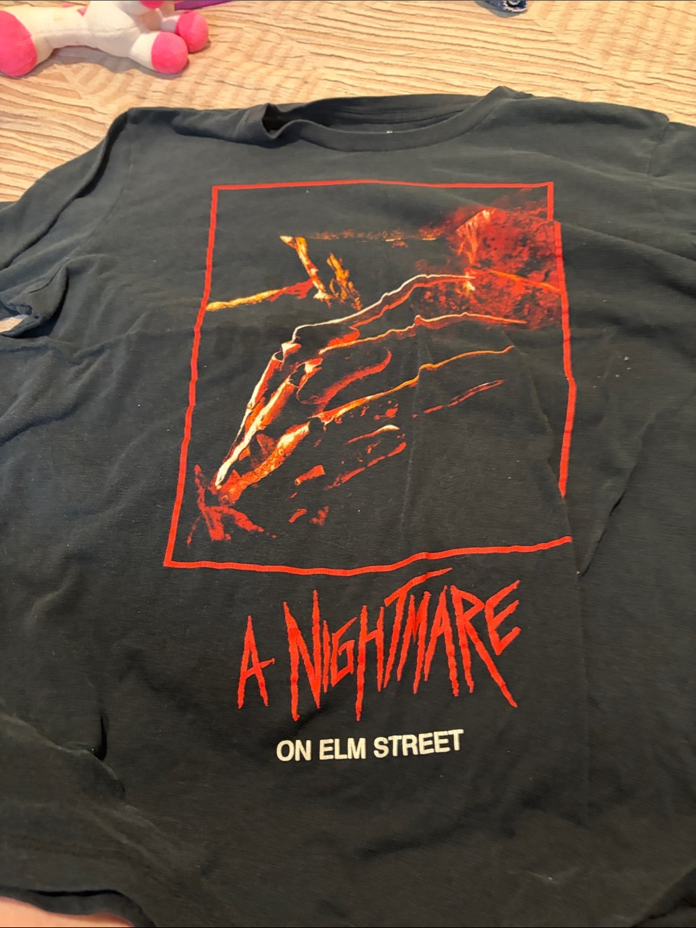 A Nightmare on Elm Street Black Graphic Tee with Red Print